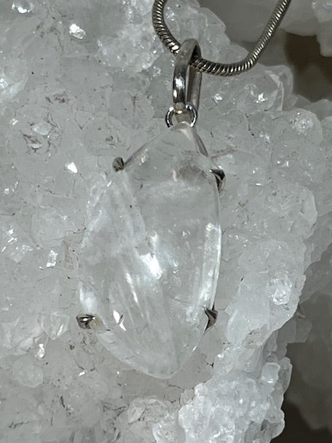 Grade A Petalite Pendant (Silver Setting)