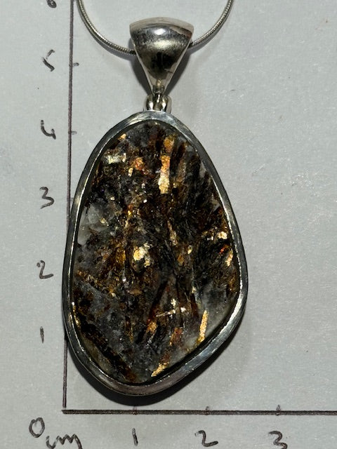 Pendentif  Astrophyllite (Russie) (Monture Argent)