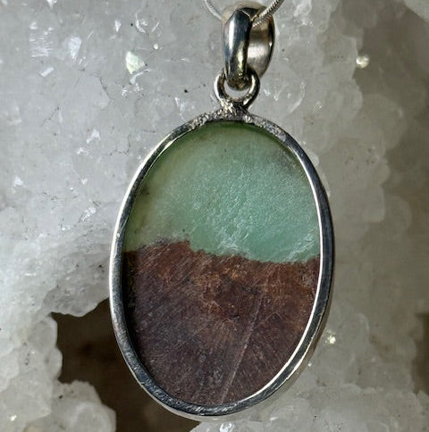 Pendentif Chrysoprase (Australie) (Monture Argent)