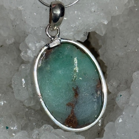 Pendentif Chrysoprase (Australie) (Monture Argent)