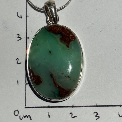Pendentif Chrysoprase (Australie) (Monture Argent)