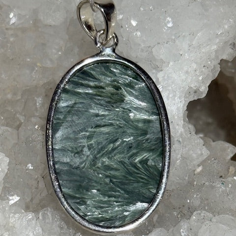 Pendentif Séraphinite ( Monture Argent)