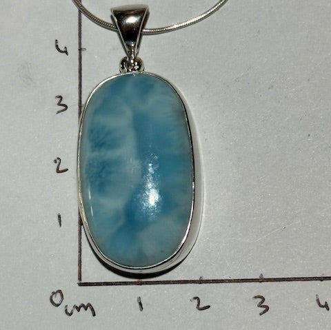 Pendentif Larimar (Monture Argent )