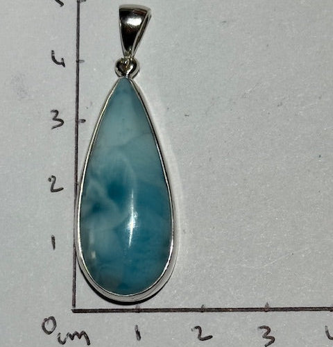 Pendentif Larimar (Monture Argent )