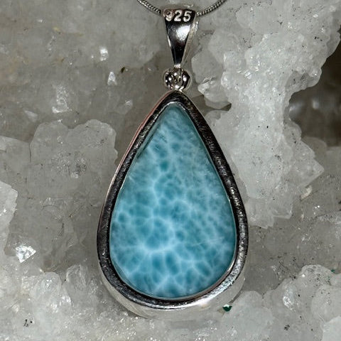 Pendentif Larimar (Monture Argent )