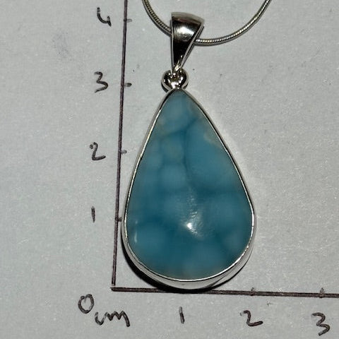 Pendentif Larimar (Monture Argent )