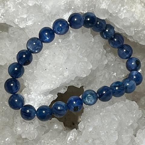 Authentic Grade A 8mm Crystallized Blue Kyanite Bracelet