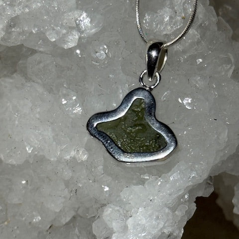 Pendentif Moldavite (Monture Argent )