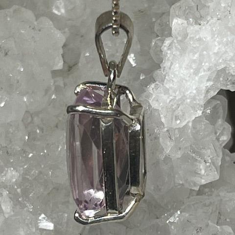 Kunzite Pendant (Silver Setting)