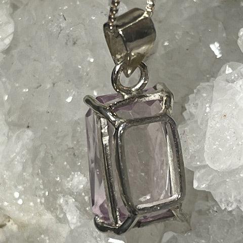 Kunzite Pendant (Silver Setting)