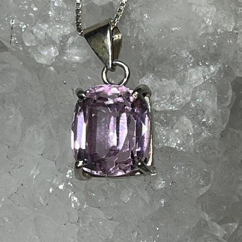 Kunzite Pendant (Silver Setting)