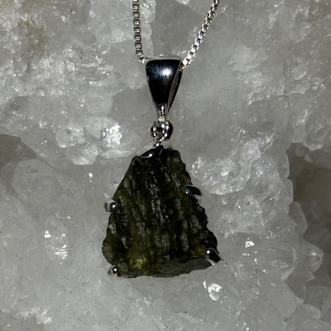 Pendentif Moldavite (Monture Argent )