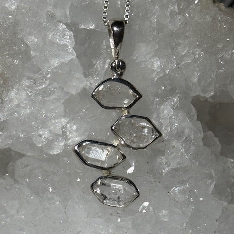 Pendentif Diamant d'Herkimer (Monture Argent)