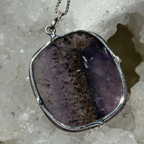 Pendentif Auralite 23 (Monture Argent )