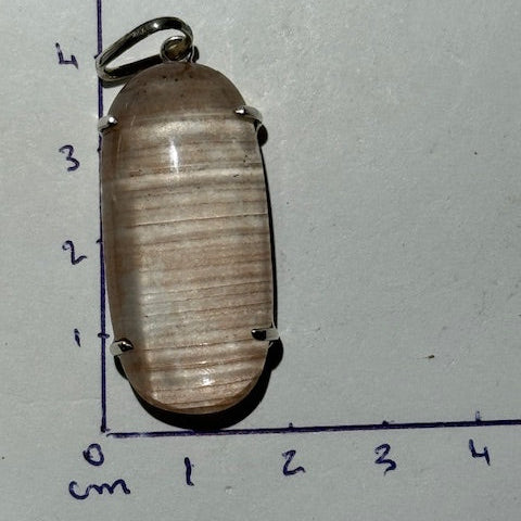 Pendentif Quartz  Lémurien Tangérine (Monture Argent)