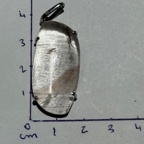 Pendentif Quartz  Lémurien Tangérine (Monture Argent)