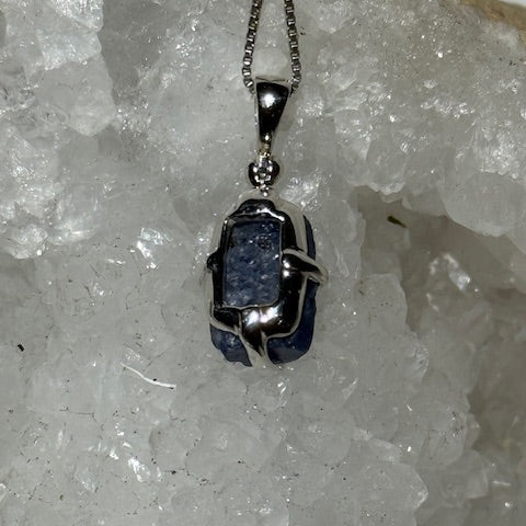 Pendentif Saphir bleu (Monture Argent)