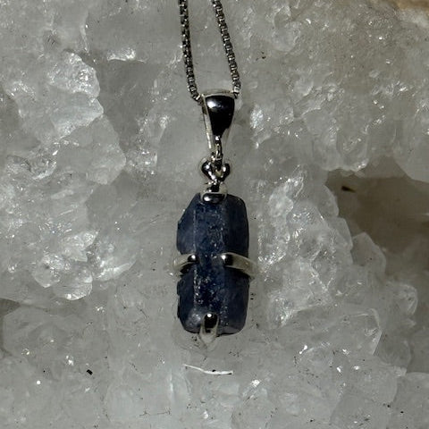 Pendentif Saphir bleu (Monture Argent)