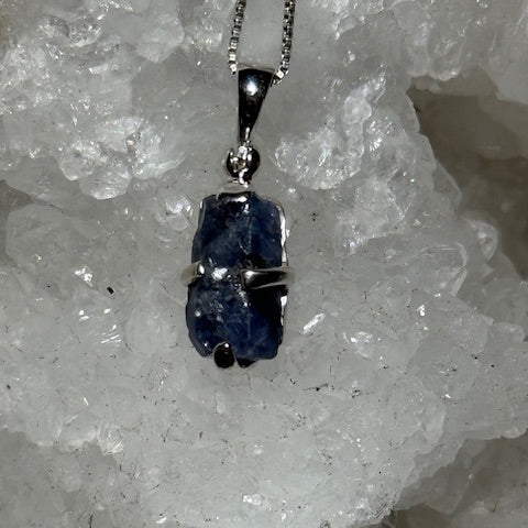 Pendentif Saphir bleu (Monture Argent)