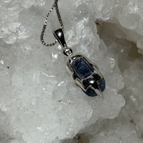 Pendentif Saphir bleu (Monture Argent)