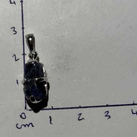 Pendentif Saphir bleu (Monture Argent)
