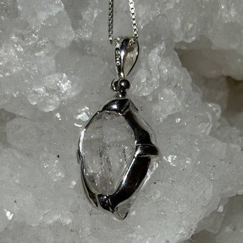 Pendentif Diamant d'Herkimer (Monture Argent)
