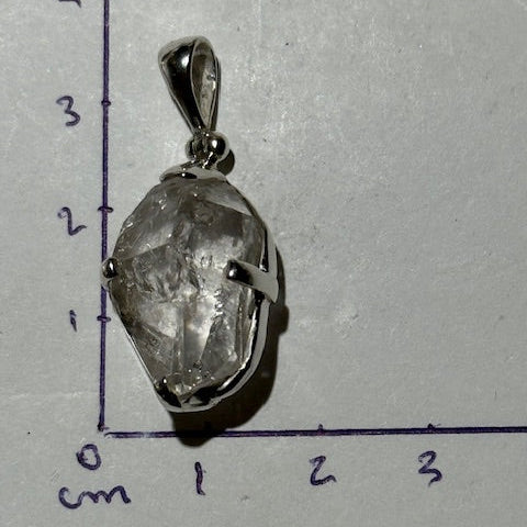 Pendentif Diamant d'Herkimer (Monture Argent)