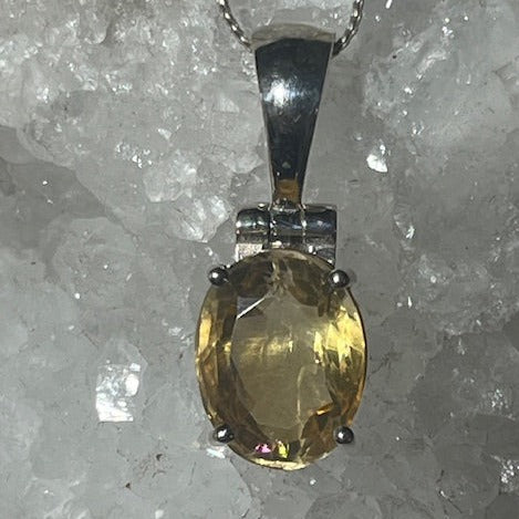 Pendentif Citrine Naturelle (Monture Argent)