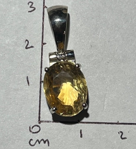 Pendentif Citrine Naturelle (Monture Argent)