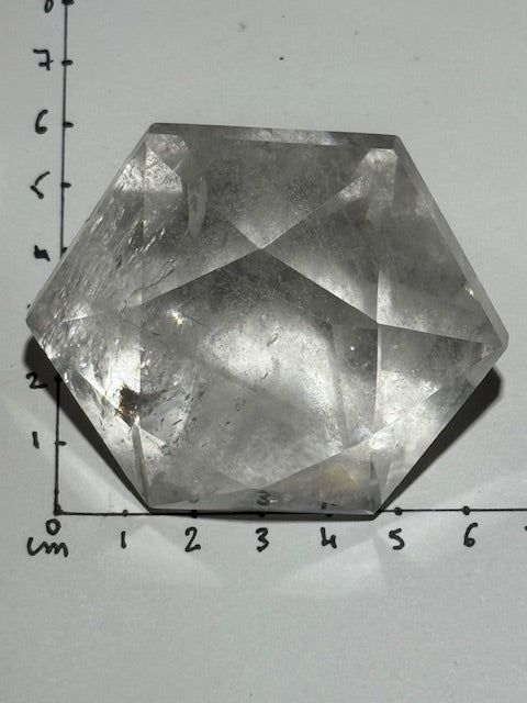 Sceau de Salomon en Quartz Lémurien taillé en Diamant