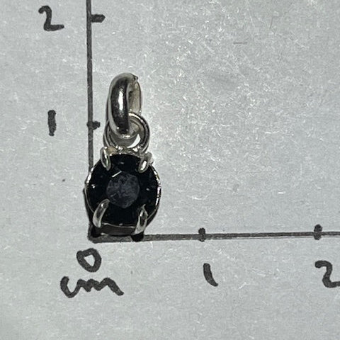 Pendentif Spinelle Noir (Monture Argent)