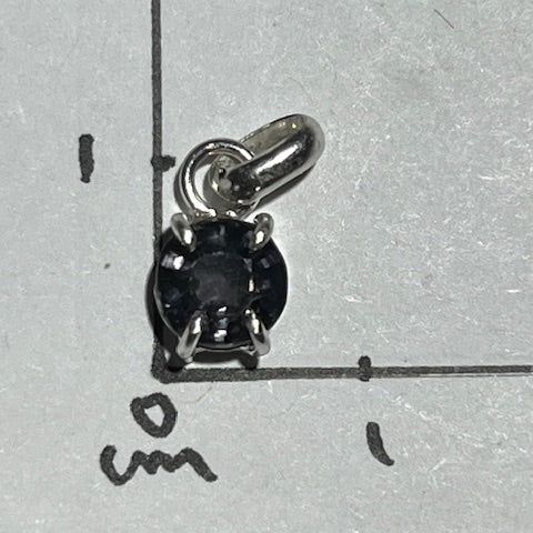 Pendentif Spinelle Noir (Monture Argent)