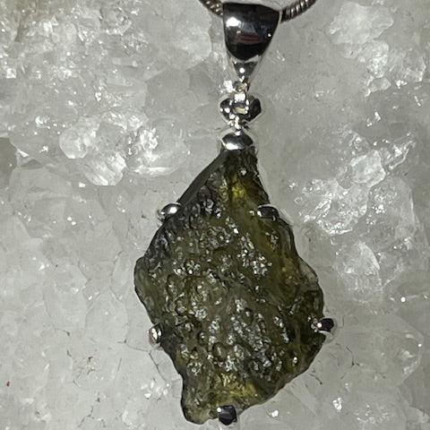 Pendentif Moldavite (Monture Argent )