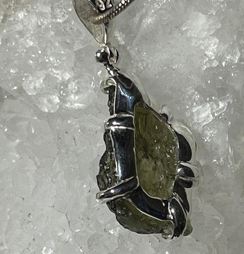 Pendentif Moldavite (Monture Argent )