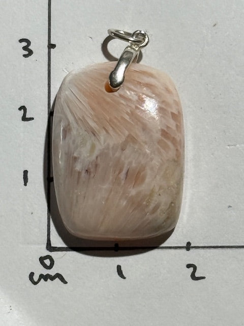 Pendentif  Scolécite avec Stilbite