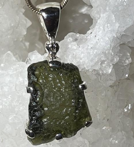 Pendentif Moldavite (Monture Argent )