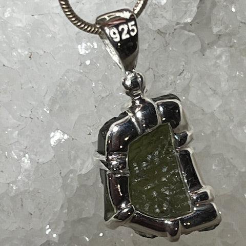 Pendentif Moldavite (Monture Argent )