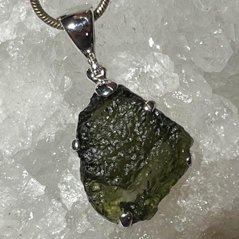 Moldavite Pendant (Silver Setting)