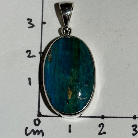 Pendentif Opale Bleue Des Andes (Monture Argent)