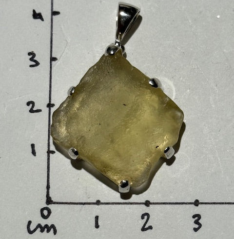 Pendentif Tectite Dorée  (Verre Libyque)