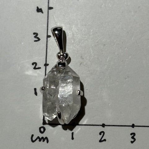 Pendentif Diamant d'Herkimer (Monture Argent)