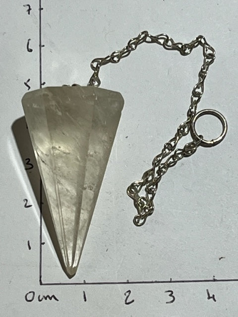 Natural Citrine Pendulum (Silver Chain)