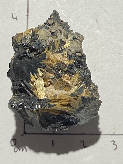 Rutilated Gold on Hematite