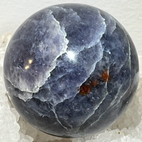 Iolite Sphere with Sun Stone