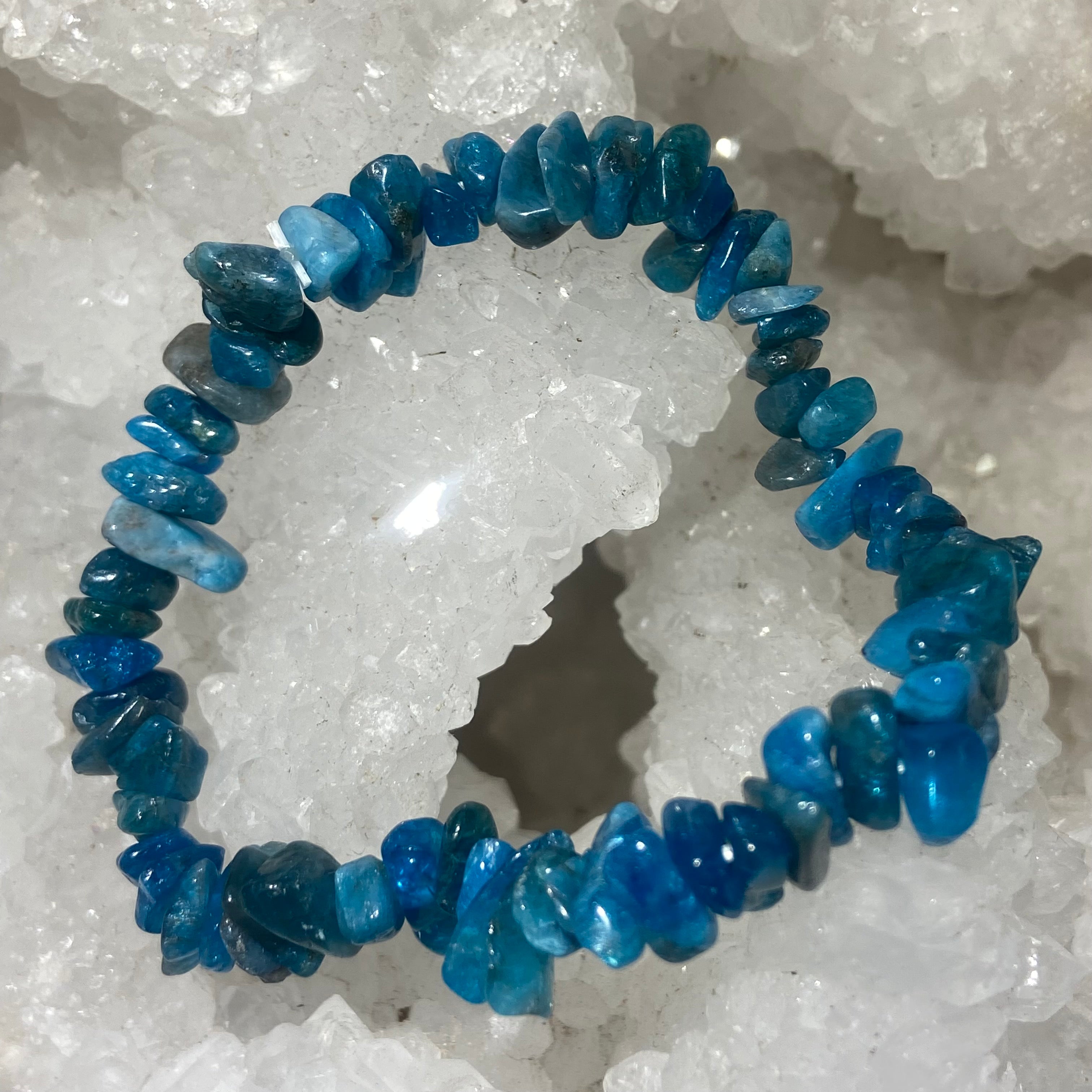 Bracelet apatite bleue – ☆ pierres bijoux mineraux merignac ☆